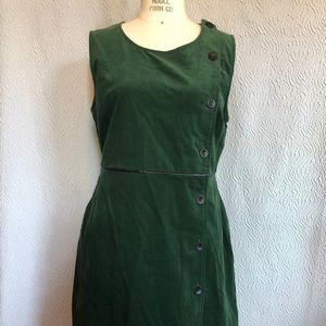 Green velvet Brooklyn Industries button dress